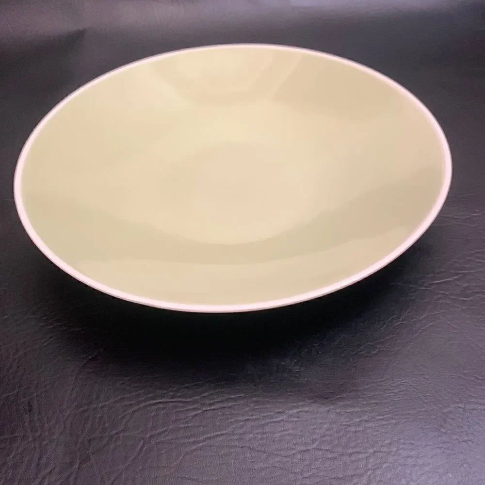 Home Thailand 9 Inches Round Mint Green White Natural Serving Bowl Platter Used